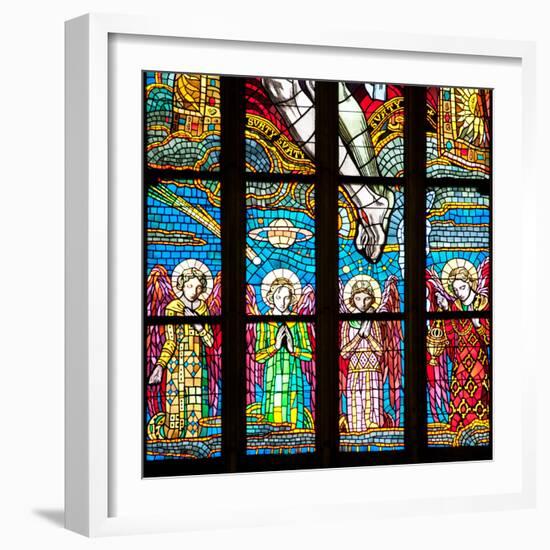 Prague, St. Vitus Cathedral, Chevet Windows, Central Window, The Holy Trinity-Samuel Magal-Framed Photographic Print