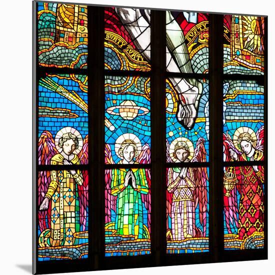 Prague, St. Vitus Cathedral, Chevet Windows, Central Window, The Holy Trinity-Samuel Magal-Mounted Photographic Print