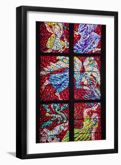 Prague, St. Vitus Cathedral, Schwarzenberg Chapel, Stained Glass Window, Abraham Banishing Hagar-Samuel Magal-Framed Premium Photographic Print