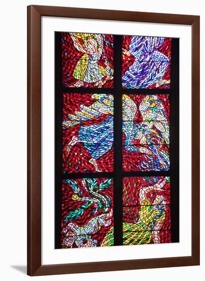 Prague, St. Vitus Cathedral, Schwarzenberg Chapel, Stained Glass Window, Abraham Banishing Hagar-Samuel Magal-Framed Photographic Print