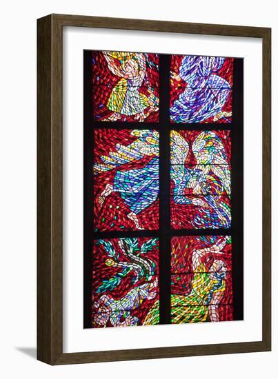 Prague, St. Vitus Cathedral, Schwarzenberg Chapel, Stained Glass Window, Abraham Banishing Hagar-Samuel Magal-Framed Photographic Print