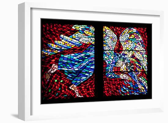 Prague, St. Vitus Cathedral, Schwarzenberg Chapel, Stained Glass Window, Abraham Banishing Hagar-Samuel Magal-Framed Photographic Print