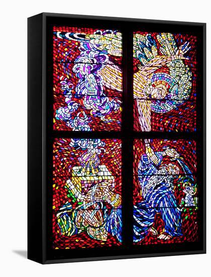 Prague, St. Vitus Cathedral, Schwarzenberg Chapel, Stained Glass Window, Binding of Isaac-Samuel Magal-Framed Stretched Canvas