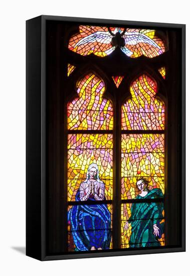 Prague, St. Vitus Cathedral, Southern Aisle, Chapel of St Ludmila, Stained Glass Window-Samuel Magal-Framed Stretched Canvas