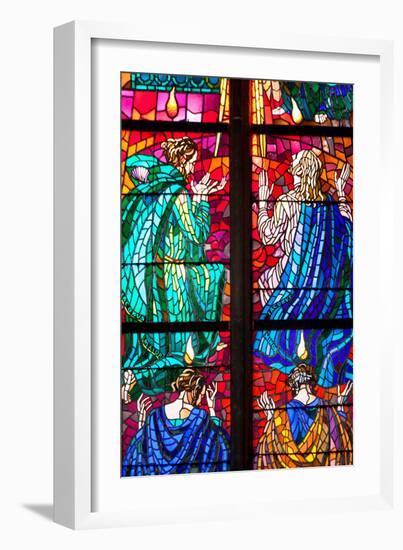 Prague, St. Vitus Cathedral, Southern Aisle, Chapel of St Ludmila, Stained Glass Window-Samuel Magal-Framed Photographic Print