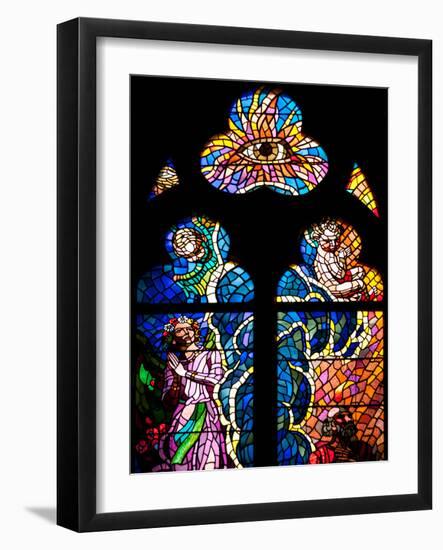 Prague, St. Vitus Cathedral, Southern Aisle, Chapel of St Ludmila, Stained Glass Window-Samuel Magal-Framed Photographic Print