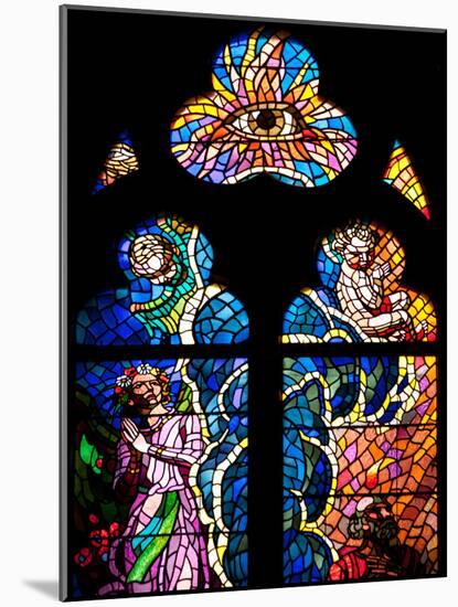 Prague, St. Vitus Cathedral, Southern Aisle, Chapel of St Ludmila, Stained Glass Window-Samuel Magal-Mounted Photographic Print