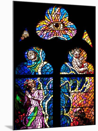 Prague, St. Vitus Cathedral, Southern Aisle, Chapel of St Ludmila, Stained Glass Window-Samuel Magal-Mounted Photographic Print