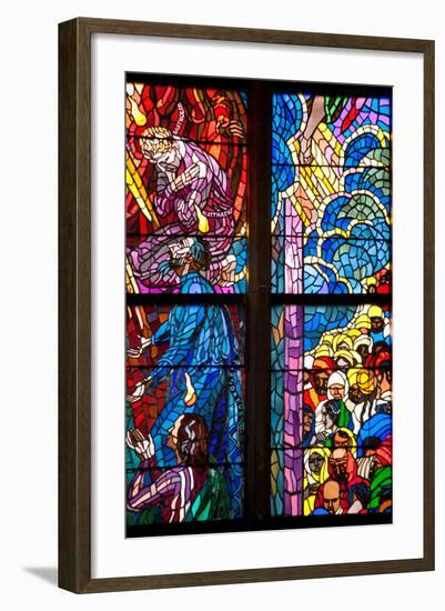 Prague, St. Vitus Cathedral, Southern Aisle, Chapel of St Ludmila, Stained Glass Window-Samuel Magal-Framed Photographic Print