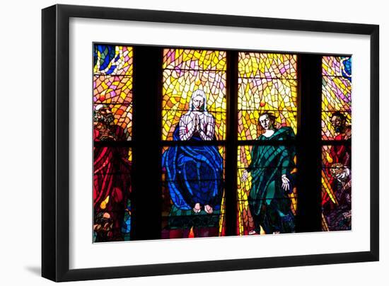 Prague, St. Vitus Cathedral, Southern Aisle, Chapel of St Ludmila, Stained Glass Window-Samuel Magal-Framed Photographic Print