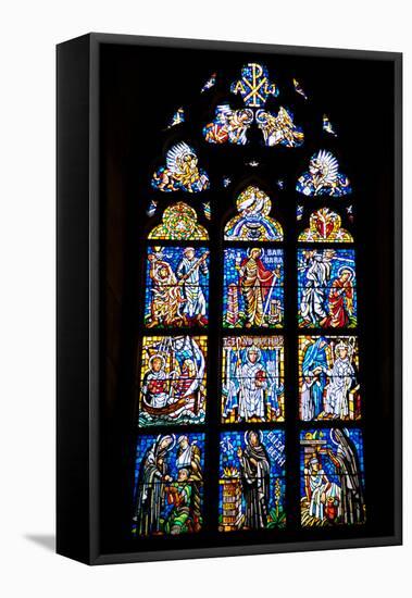 Prague, St. Vitus Cathedral, Southwestern Entrance Hall, Stained Glass Window-Samuel Magal-Framed Stretched Canvas