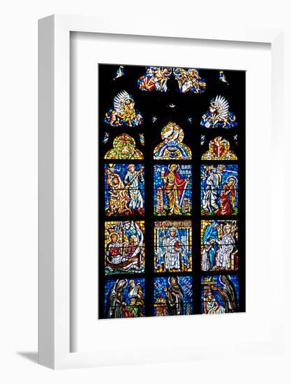 Prague, St. Vitus Cathedral, Southwestern Entrance Hall, Stained Glass Window-Samuel Magal-Framed Photographic Print