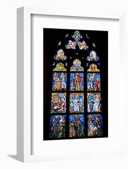 Prague, St. Vitus Cathedral, Southwestern Entrance Hall, Stained Glass Window-Samuel Magal-Framed Photographic Print