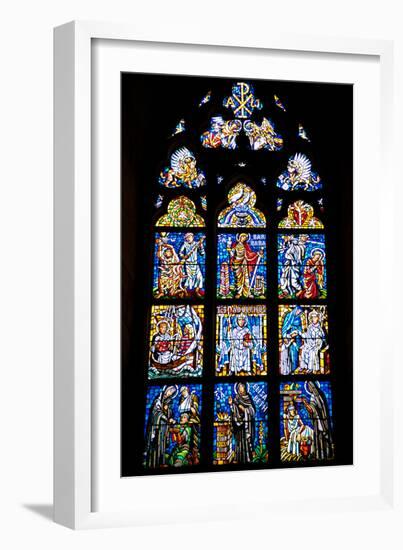 Prague, St. Vitus Cathedral, Southwestern Entrance Hall, Stained Glass Window-Samuel Magal-Framed Photographic Print