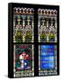 Prague, St. Vitus Cathedral, Stained Glass Window, Coat of Arms, Inscription, Decoration-Samuel Magal-Framed Stretched Canvas