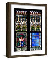 Prague, St. Vitus Cathedral, Stained Glass Window, Coat of Arms, Inscription, Decoration-Samuel Magal-Framed Photographic Print