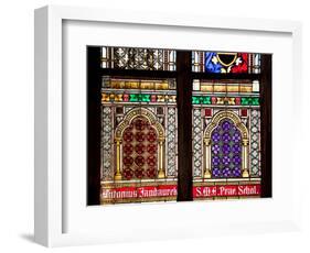 Prague, St. Vitus Cathedral, Stained Glass Window, Decorative Motifs-Samuel Magal-Framed Photographic Print