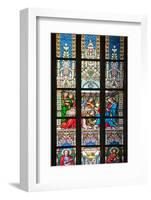 Prague, St. Vitus Cathedral, Stained Glass Window, Jesus' Feet Washed, St Bartholomew, St Matthew-Samuel Magal-Framed Photographic Print