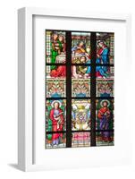 Prague, St. Vitus Cathedral, Stained Glass Window, Jesus' Feet Washed, St Bartholomew, St Matthew-Samuel Magal-Framed Photographic Print