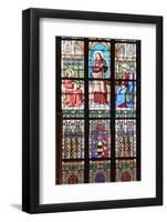 Prague, St. Vitus Cathedral, Stained Glass Window, Jesus Holding a Hatchet-Samuel Magal-Framed Photographic Print