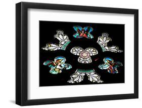 Prague, St. Vitus Cathedral, Stained Glass Window, Part of a Rose Window-Samuel Magal-Framed Photographic Print