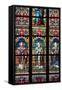 Prague, St. Vitus Cathedral, Stained Glass Window, St. Adalbert, St. Cybillus, St. Clemens-Samuel Magal-Framed Stretched Canvas