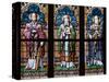 Prague, St. Vitus Cathedral, Stained Glass Window, St. Adalbert, St. Cybillus, St. Clemens-Samuel Magal-Stretched Canvas
