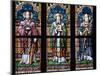 Prague, St. Vitus Cathedral, Stained Glass Window, St. Adalbert, St. Cybillus, St. Clemens-Samuel Magal-Mounted Photographic Print