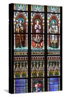 Prague, St. Vitus Cathedral, Stained Glass Window, St. Agnes of Bohemia, St. Vitus, St. Sarcander-Samuel Magal-Stretched Canvas