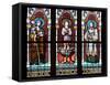 Prague, St. Vitus Cathedral, Stained Glass Window, St. Agnes of Bohemia, St. Vitus, St. Sarcander-Samuel Magal-Framed Stretched Canvas