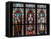 Prague, St. Vitus Cathedral, Stained Glass Window, St. Agnes of Bohemia, St. Vitus, St. Sarcander-Samuel Magal-Framed Stretched Canvas