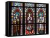 Prague, St. Vitus Cathedral, Stained Glass Window, St. Agnes of Bohemia, St. Vitus, St. Sarcander-Samuel Magal-Framed Stretched Canvas