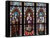 Prague, St. Vitus Cathedral, Stained Glass Window, St. Agnes of Bohemia, St. Vitus, St. Sarcander-Samuel Magal-Framed Stretched Canvas