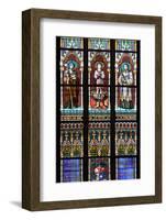 Prague, St. Vitus Cathedral, Stained Glass Window, St. Agnes of Bohemia, St. Vitus, St. Sarcander-Samuel Magal-Framed Photographic Print