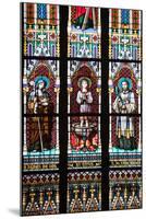 Prague, St. Vitus Cathedral, Stained Glass Window, St. Agnes of Bohemia, St. Vitus, St. Sarcander-Samuel Magal-Mounted Photographic Print