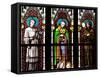 Prague, St. Vitus Cathedral, Stained Glass Window, St Aloysius, St Alphonsus, St Francis De Paula-Samuel Magal-Framed Stretched Canvas