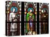 Prague, St. Vitus Cathedral, Stained Glass Window, St Aloysius, St Alphonsus, St Francis De Paula-Samuel Magal-Stretched Canvas