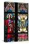 Prague, St. Vitus Cathedral, Stained Glass Window, St Bartholomew, Count Von Waldstein Coat of Arms-Samuel Magal-Stretched Canvas