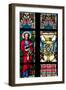 Prague, St. Vitus Cathedral, Stained Glass Window, St Bartholomew, Count Von Waldstein Coat of Arms-Samuel Magal-Framed Photographic Print