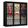Prague, St. Vitus Cathedral, Stained Glass Window, St Bartholomew, St Matthew-Samuel Magal-Framed Stretched Canvas