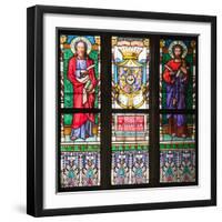 Prague, St. Vitus Cathedral, Stained Glass Window, St Bartholomew, St Matthew-Samuel Magal-Framed Photographic Print