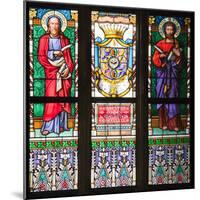 Prague, St. Vitus Cathedral, Stained Glass Window, St Bartholomew, St Matthew-Samuel Magal-Mounted Photographic Print