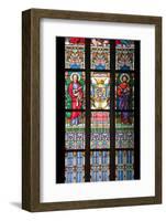 Prague, St. Vitus Cathedral, Stained Glass Window, St Bartholomew, St Matthew-Samuel Magal-Framed Photographic Print