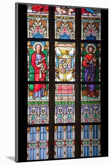 Prague, St. Vitus Cathedral, Stained Glass Window, St Bartholomew, St Matthew-Samuel Magal-Mounted Photographic Print