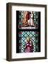 Prague, St. Vitus Cathedral, Stained Glass Window, St. Erhard of Ratisbon, St. Odilia, St. Tarohus-Samuel Magal-Framed Photographic Print