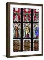 Prague, St. Vitus Cathedral, Stained Glass Window, St. Francis, St. Peter, Saint Elisabeth-Samuel Magal-Framed Photographic Print