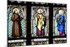 Prague, St. Vitus Cathedral, Stained Glass Window, St. Francis, St. Peter, Saint Elisabeth-Samuel Magal-Mounted Photographic Print