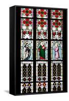 Prague, St. Vitus Cathedral, Stained Glass Window, St Gisela, St Paul, St Rudolph-Samuel Magal-Framed Stretched Canvas