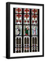 Prague, St. Vitus Cathedral, Stained Glass Window, St Gisela, St Paul, St Rudolph-Samuel Magal-Framed Premium Photographic Print