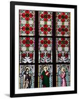 Prague, St. Vitus Cathedral, Stained Glass Window, St Gisela, St Paul, St Rudolph-Samuel Magal-Framed Photographic Print